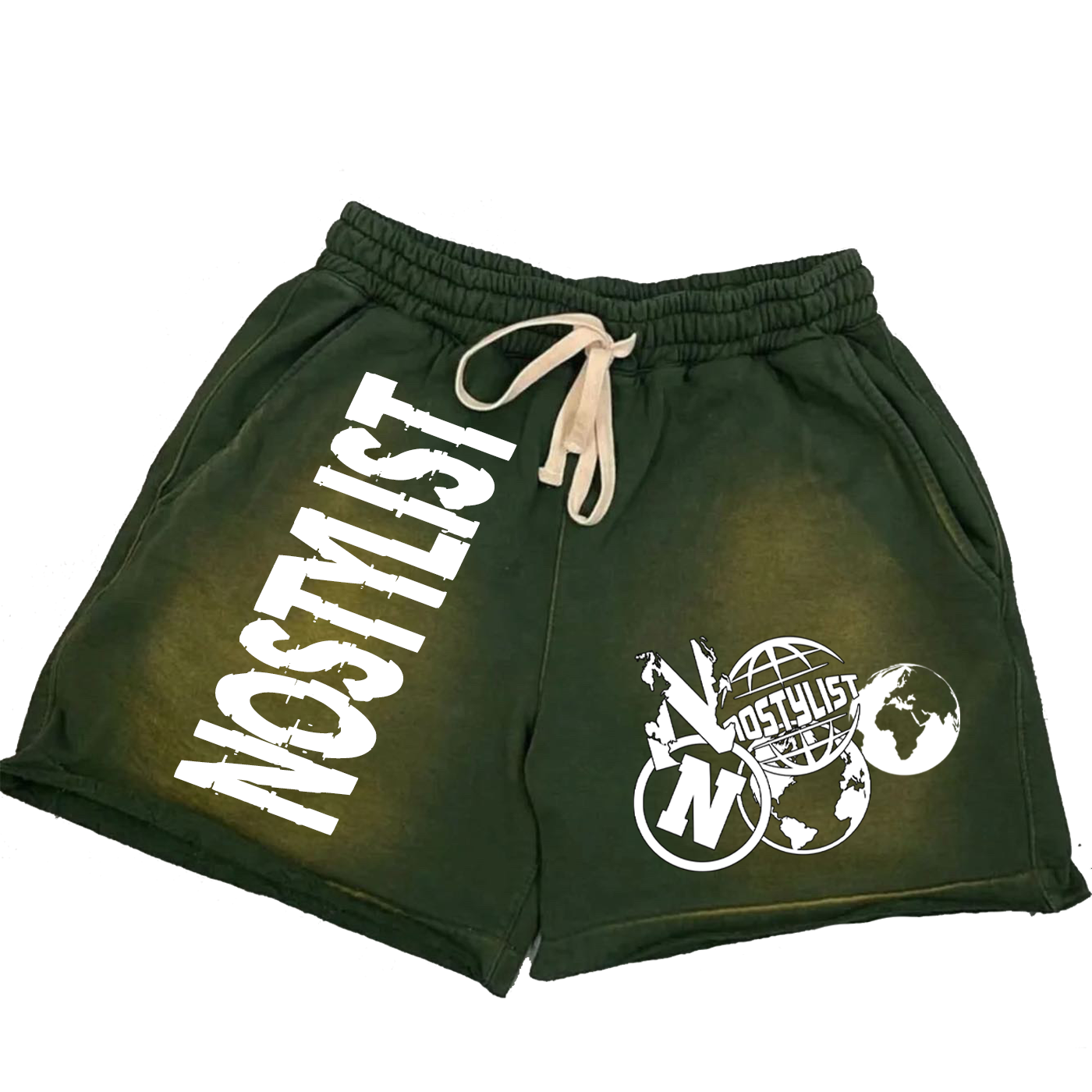 acid wash sweatshorts (green)